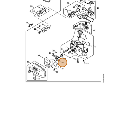 STIHL part 4182-664-2200 — IPL diagram snippet (6x zoom, amber highlight)