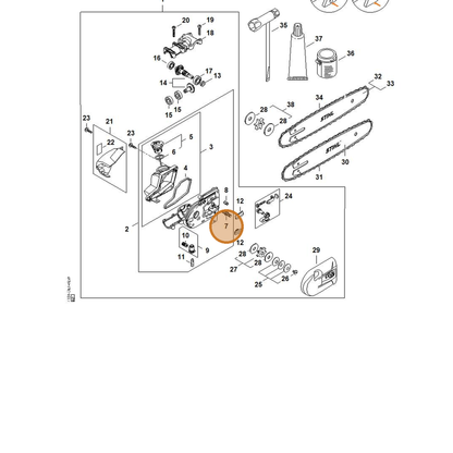 STIHL part 4182-664-2401 — IPL diagram snippet (6x zoom, amber highlight)