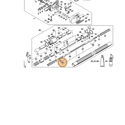 STIHL part 4182-710-3201 — IPL diagram snippet (6x zoom, amber highlight)