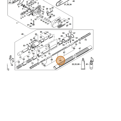 STIHL part 4182-710-3203 — IPL diagram snippet (6x zoom, amber highlight)