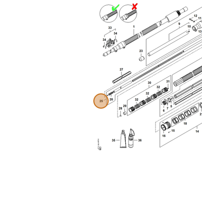 STIHL part 4182-710-3235 — IPL diagram snippet (6x zoom, amber highlight)