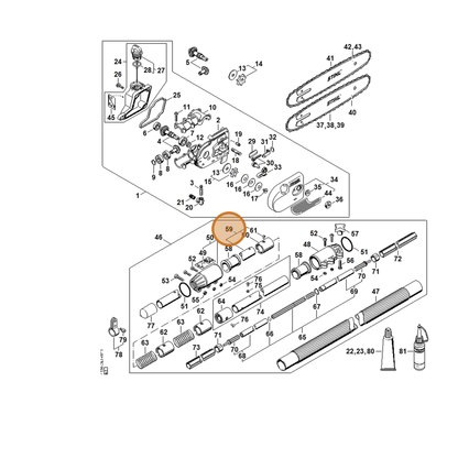 STIHL part 4182-710-7111 — IPL diagram snippet (6x zoom, amber highlight)