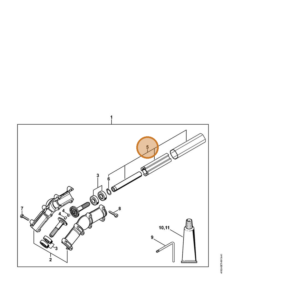STIHL part 4182-710-7126 — IPL diagram snippet (6x zoom, amber highlight)