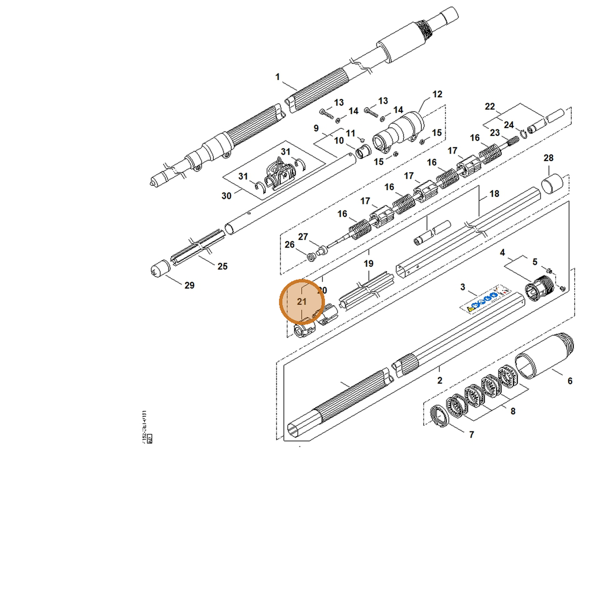 STIHL part 4182-710-7322 — IPL diagram snippet (6x zoom, amber highlight)