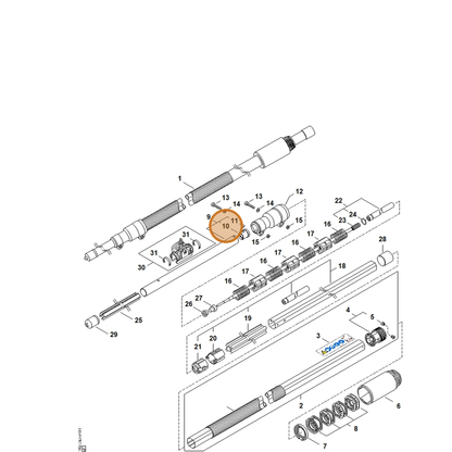 STIHL part 4182-710-7350 — IPL diagram snippet (6x zoom, amber highlight)