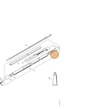 STIHL part 4182-711-2100 — IPL diagram snippet (6x zoom, amber highlight)