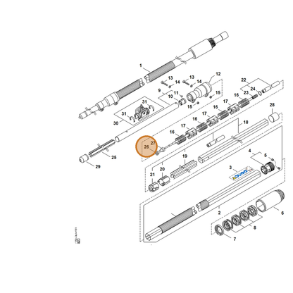 STIHL part 4182-711-2524 — IPL diagram snippet (6x zoom, amber highlight)