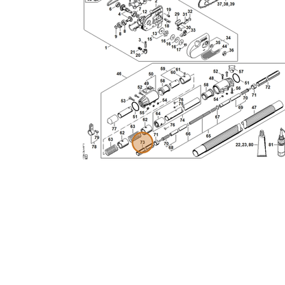 STIHL part 4182-711-7301 — IPL diagram snippet (6x zoom, amber highlight)