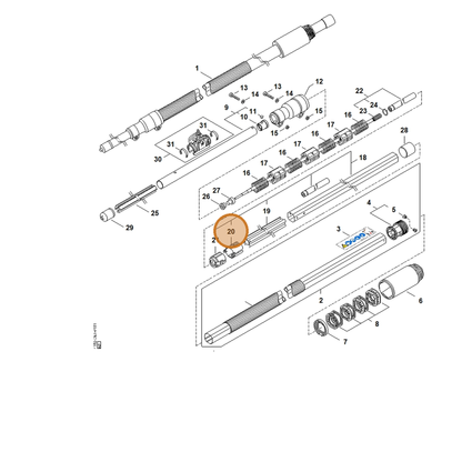 STIHL part 4182-711-9822 — IPL diagram snippet (6x zoom, amber highlight)