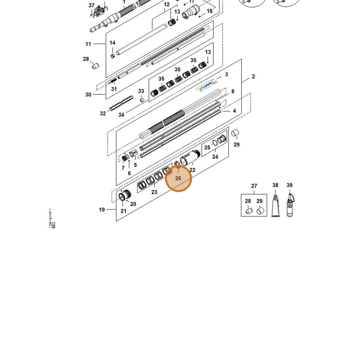 STIHL part 4182-716-9400 — IPL diagram snippet (6x zoom, amber highlight)