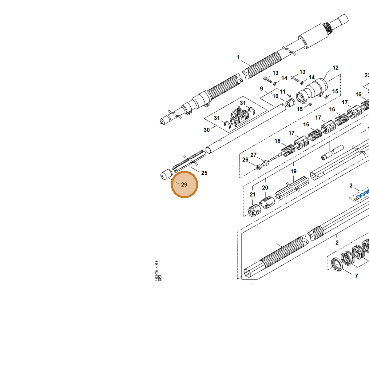 STIHL part 4182-717-2000 — IPL diagram snippet (6x zoom, amber highlight)