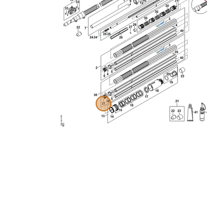STIHL part 4182-740-3203 — IPL diagram snippet (6x zoom, amber highlight)