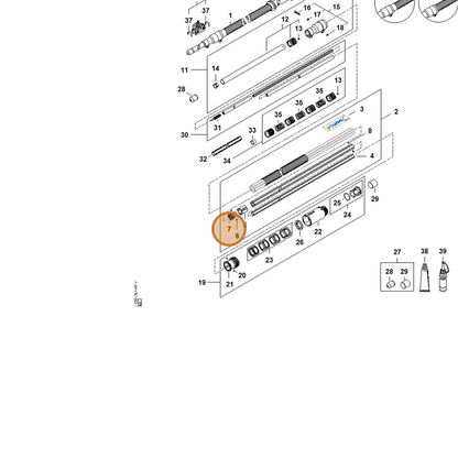 STIHL part 4182-740-3209 — IPL diagram snippet (6x zoom, amber highlight)