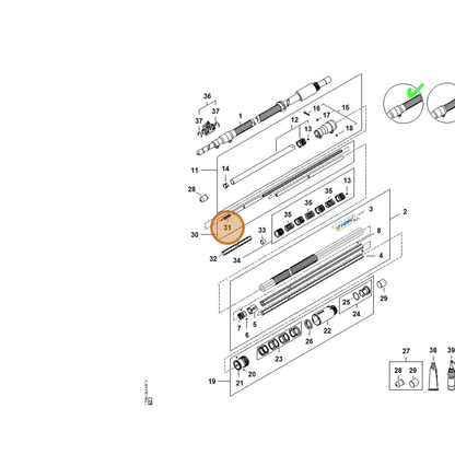 STIHL part 4182-740-3503 — IPL diagram snippet (6x zoom, amber highlight)