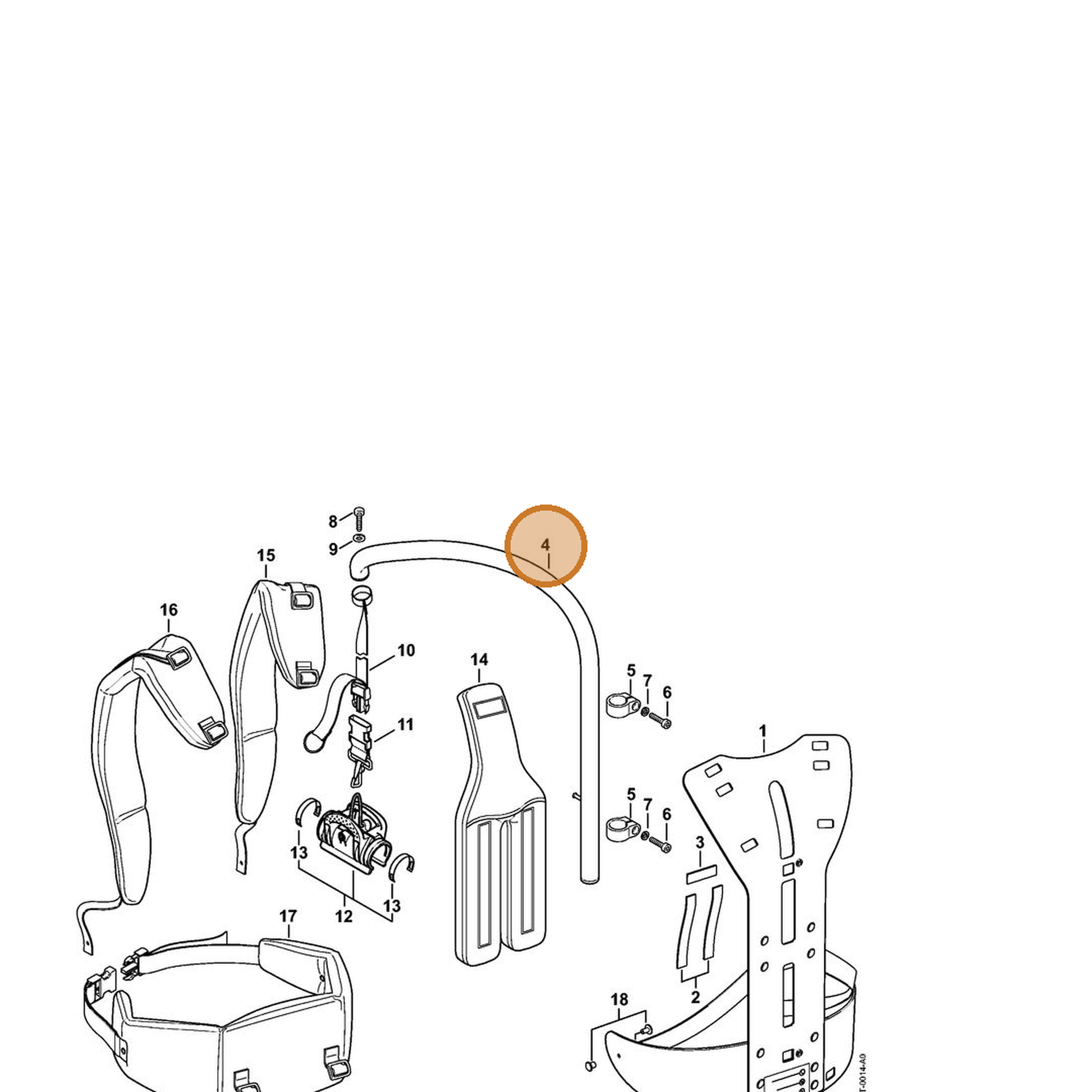 STIHL part 4182-790-2900 — IPL diagram snippet (6x zoom, amber highlight)