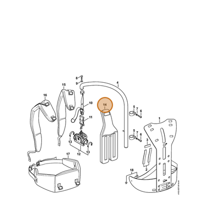 STIHL part 4182-790-8000 — IPL diagram snippet (6x zoom, amber highlight)
