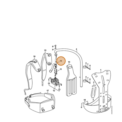 STIHL part 4182-791-8000 — IPL diagram snippet (6x zoom, amber highlight)