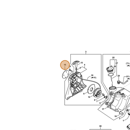 STIHL part 4182-967-1504 — IPL diagram snippet (6x zoom, amber highlight)