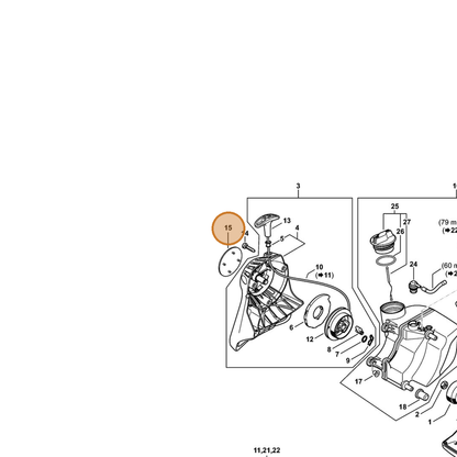 STIHL part 4182-967-1507 — IPL diagram snippet (6x zoom, amber highlight)