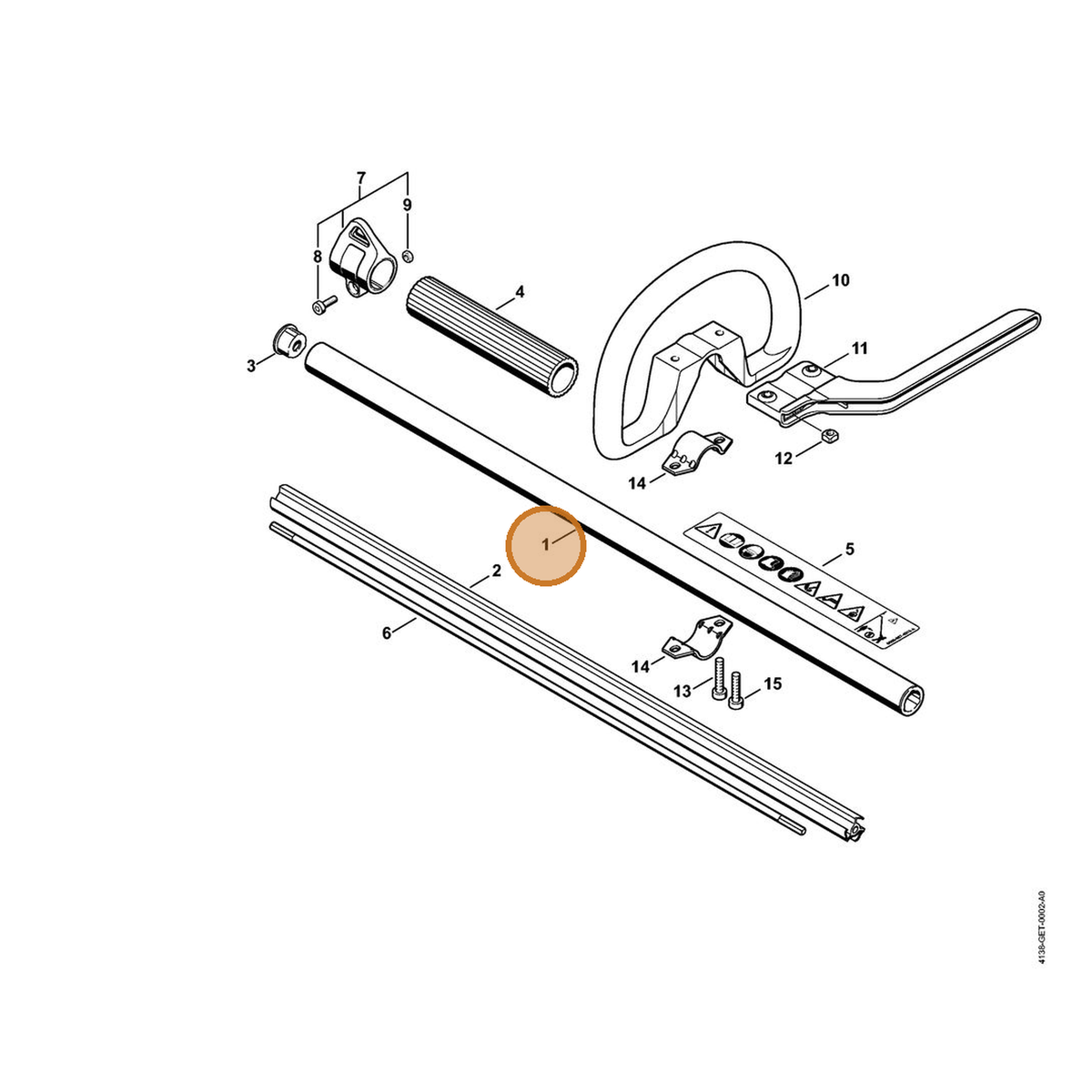 STIHL part 4183-710-7101 — IPL diagram snippet (6x zoom, amber highlight)