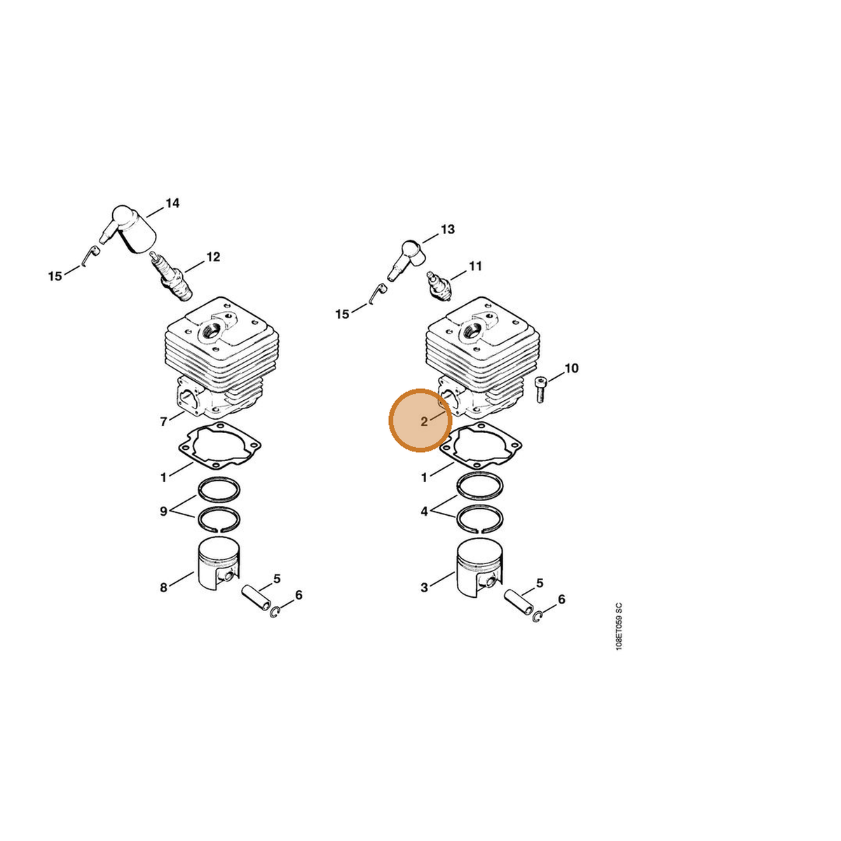 STIHL part 4201-020-1200 — IPL diagram snippet (6x zoom, amber highlight)