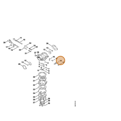 STIHL part 4201-120-7000 — IPL diagram snippet (6x zoom, amber highlight)