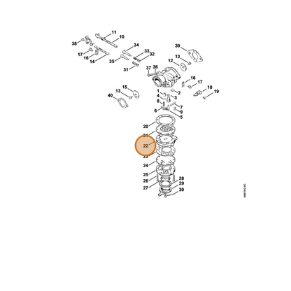 STIHL part 4201-121-0500 — IPL diagram snippet (6x zoom, amber highlight)