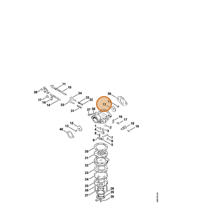 STIHL part 4201-121-3300 — IPL diagram snippet (6x zoom, amber highlight)