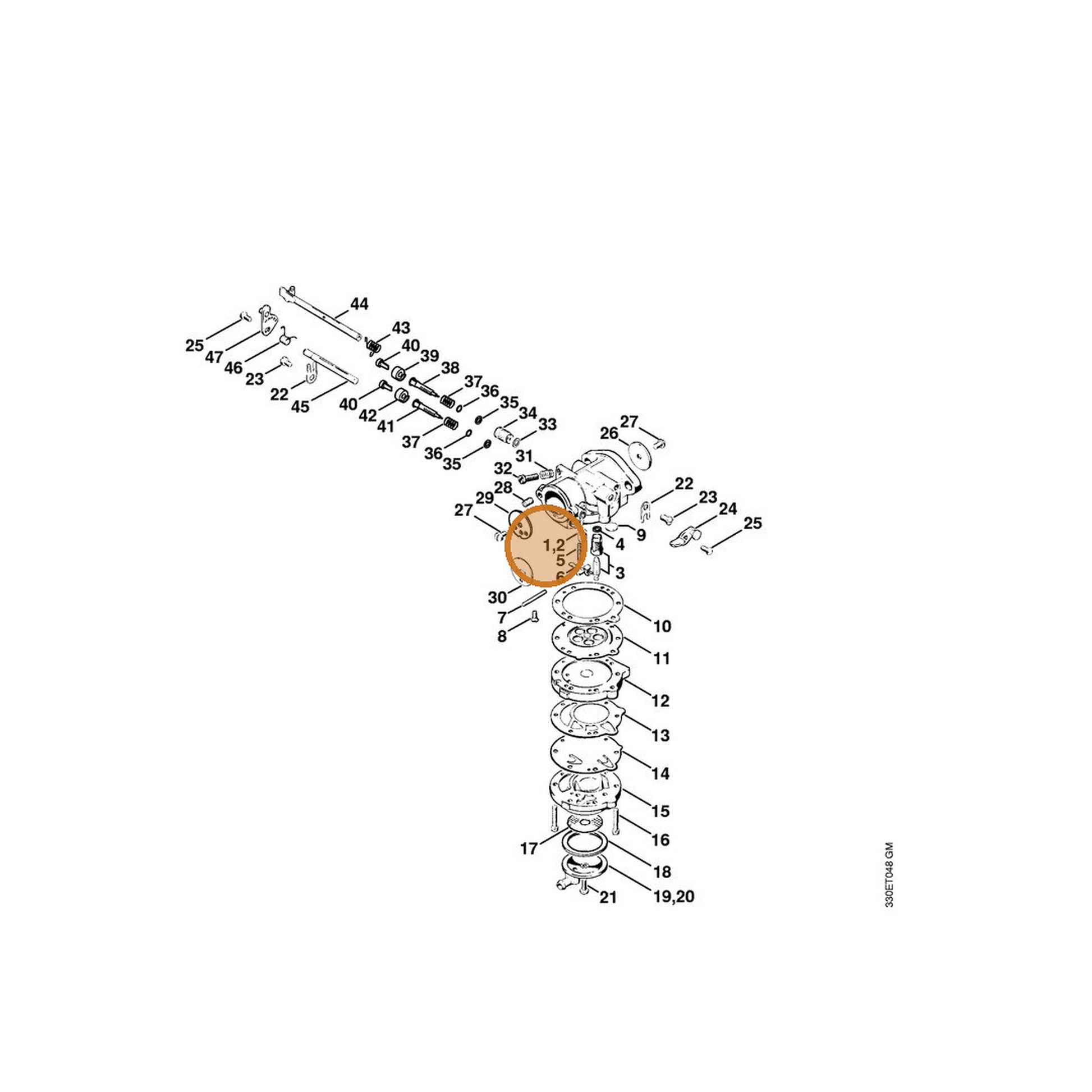 STIHL part 4201-121-5402 — IPL diagram snippet (6x zoom, amber highlight)