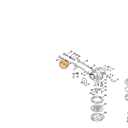 STIHL part 4201-122-1500 — IPL diagram snippet (6x zoom, amber highlight)