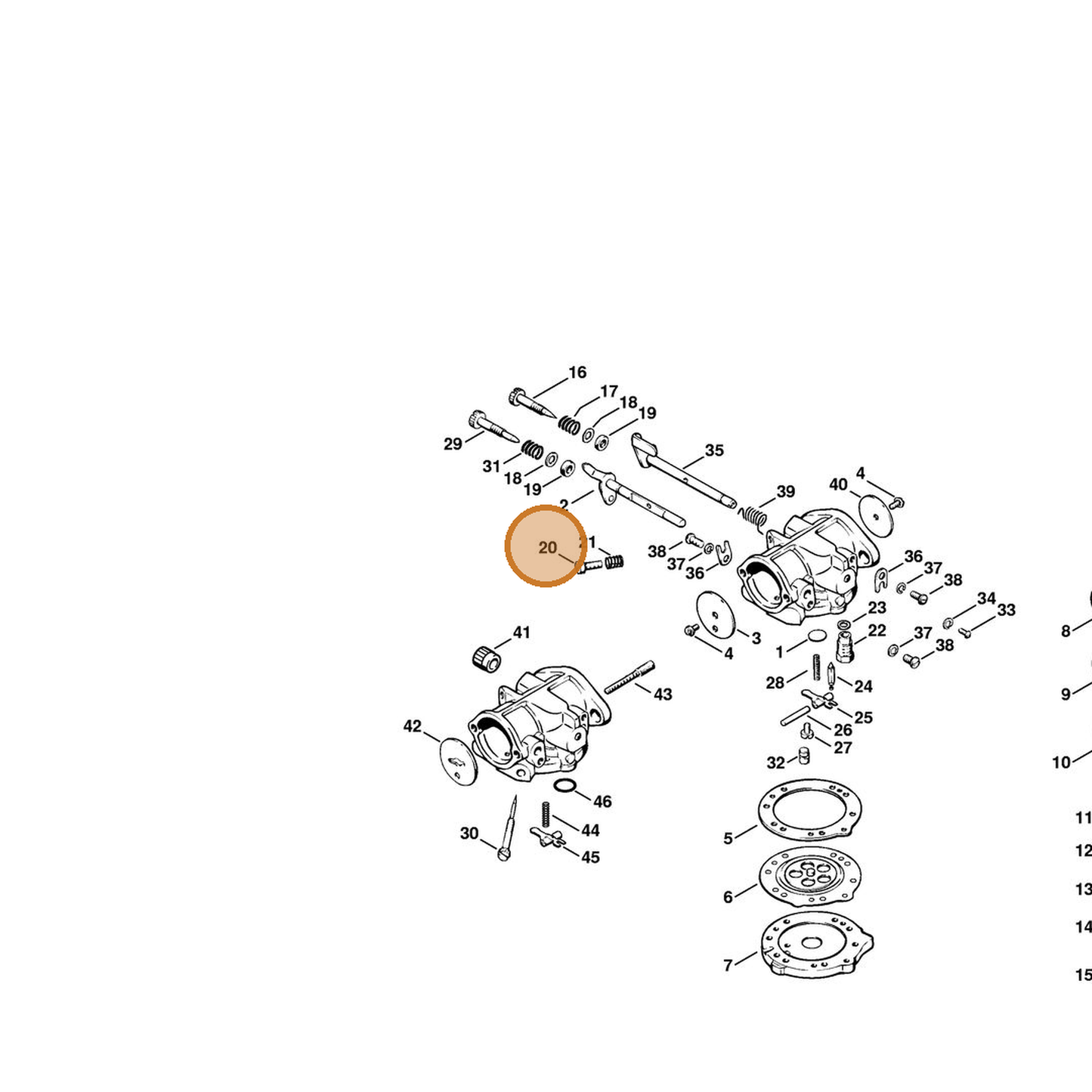 STIHL part 4201-122-6200 — IPL diagram snippet (6x zoom, amber highlight)