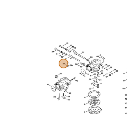 STIHL part 4201-122-6200 — IPL diagram snippet (6x zoom, amber highlight)