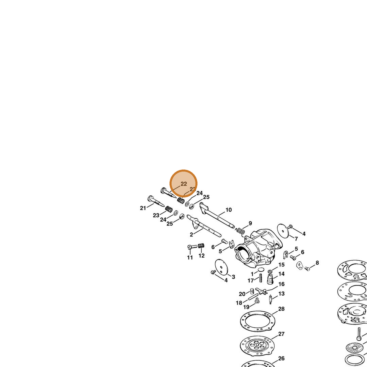 STIHL part 4201-122-6800 — IPL diagram snippet (6x zoom, amber highlight)