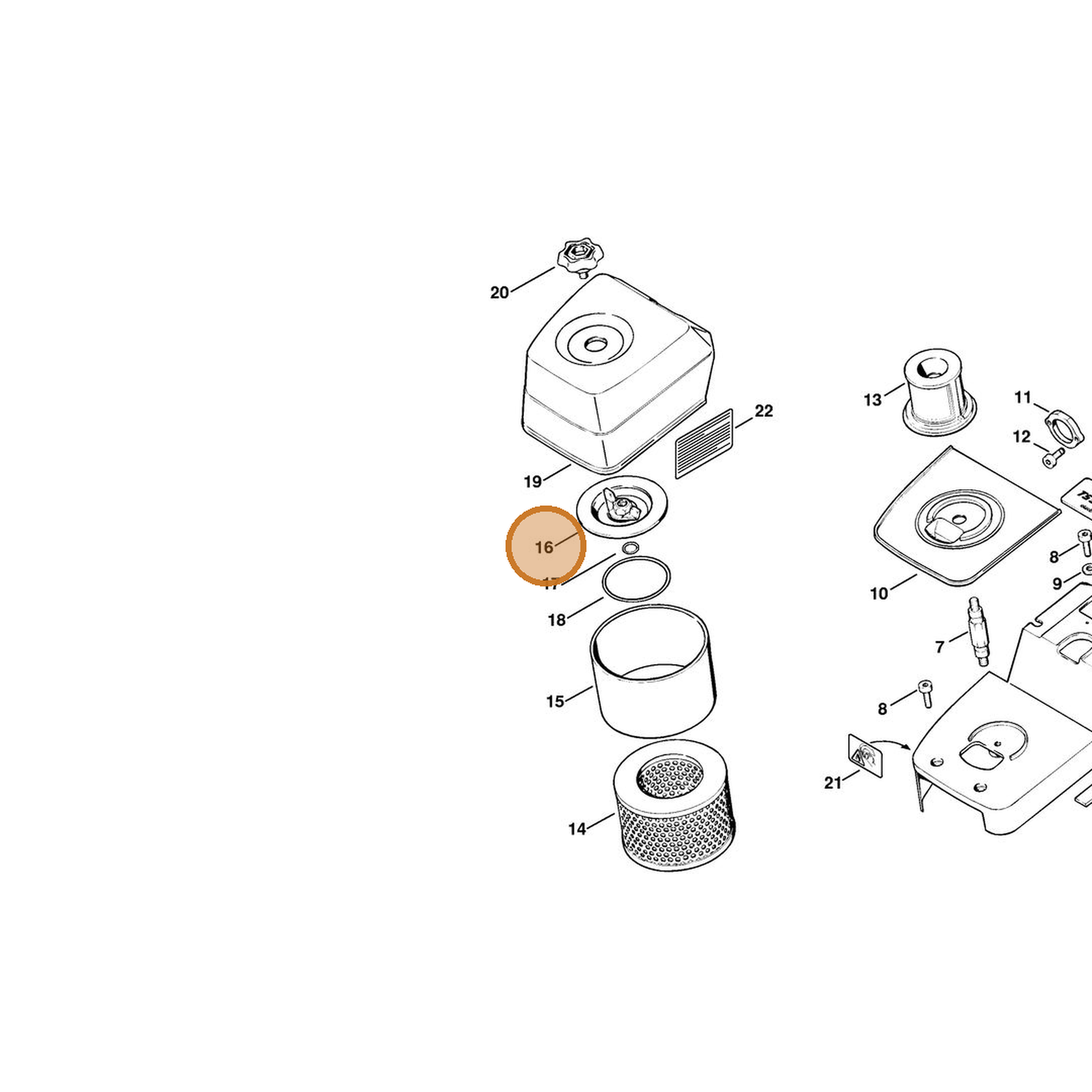 STIHL part 4201-140-2200 — IPL diagram snippet (6x zoom, amber highlight)