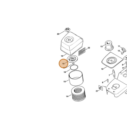 STIHL part 4201-140-2200 — IPL diagram snippet (6x zoom, amber highlight)