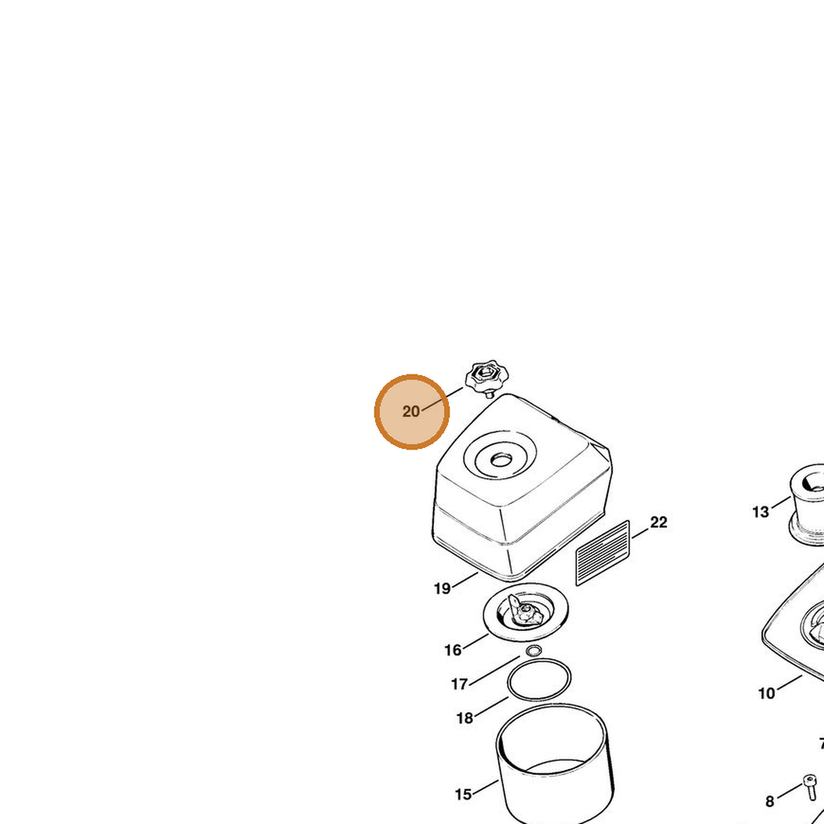 STIHL part 4201-140-9301 — IPL diagram snippet (6x zoom, amber highlight)