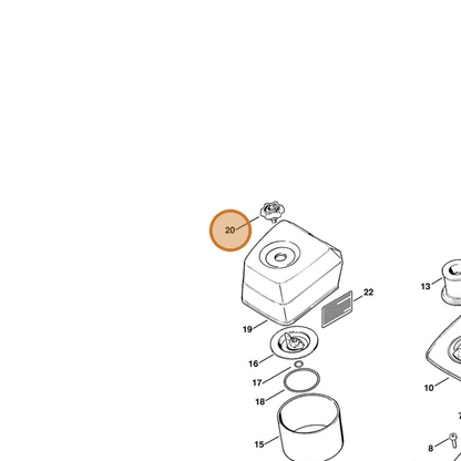STIHL part 4201-140-9301 — IPL diagram snippet (6x zoom, amber highlight)