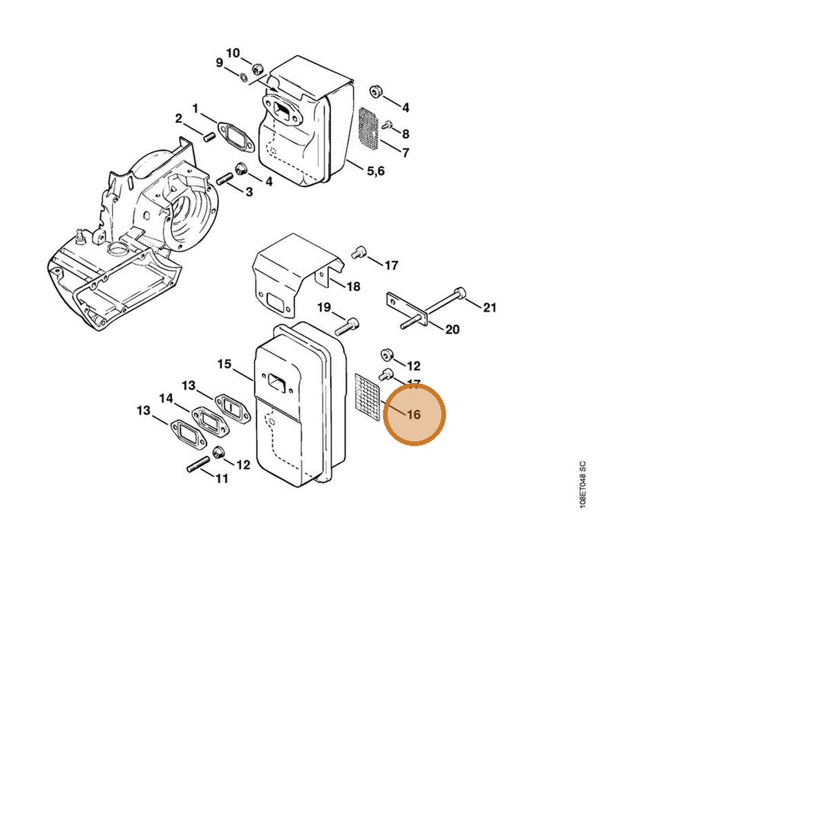STIHL part 4201-141-9001 — IPL diagram snippet (6x zoom, amber highlight)