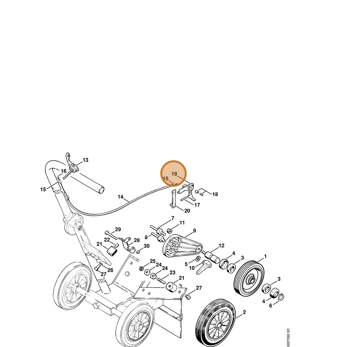 STIHL part 4201-180-1800 — IPL diagram snippet (6x zoom, amber highlight)