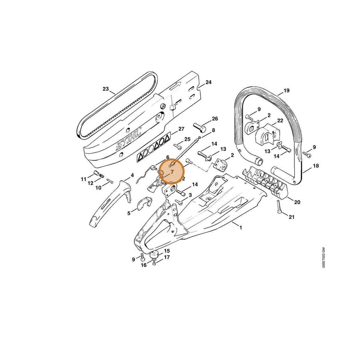 STIHL part 4201-182-1000 — IPL diagram snippet (6x zoom, amber highlight)