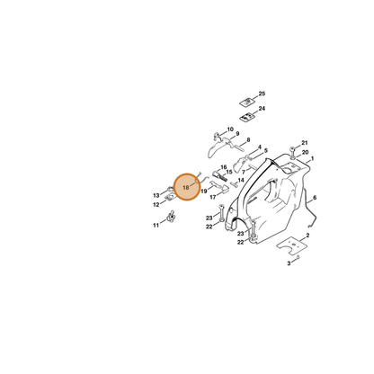 STIHL part 4201-182-1800 — IPL diagram snippet (6x zoom, amber highlight)