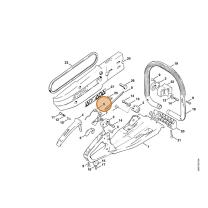 STIHL part 4201-182-4500 — IPL diagram snippet (6x zoom, amber highlight)