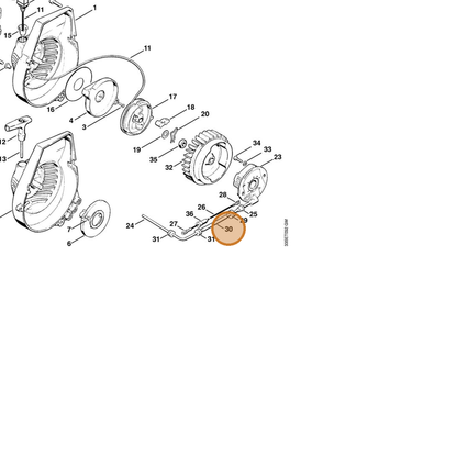 STIHL part 4201-405-8800 — IPL diagram snippet (6x zoom, amber highlight)