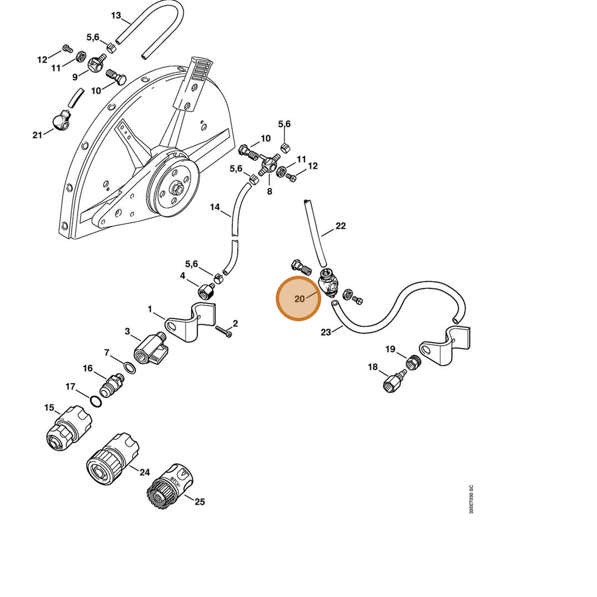 STIHL part 4201-677-1007 — IPL diagram snippet (6x zoom, amber highlight)