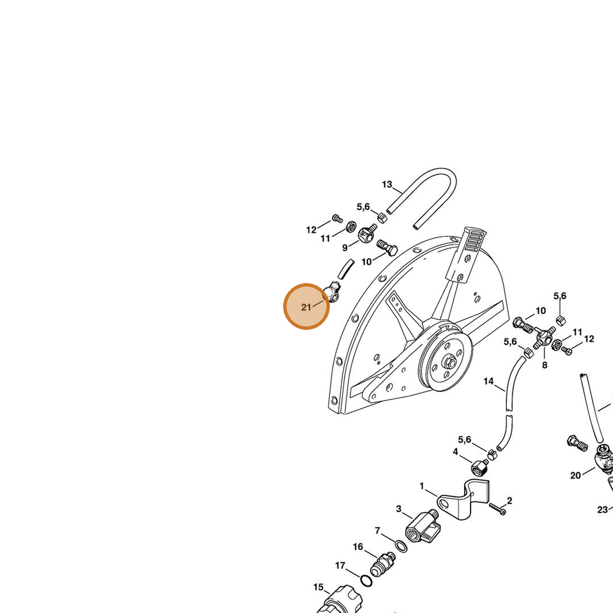 STIHL part 4201-677-1008 — IPL diagram snippet (6x zoom, amber highlight)