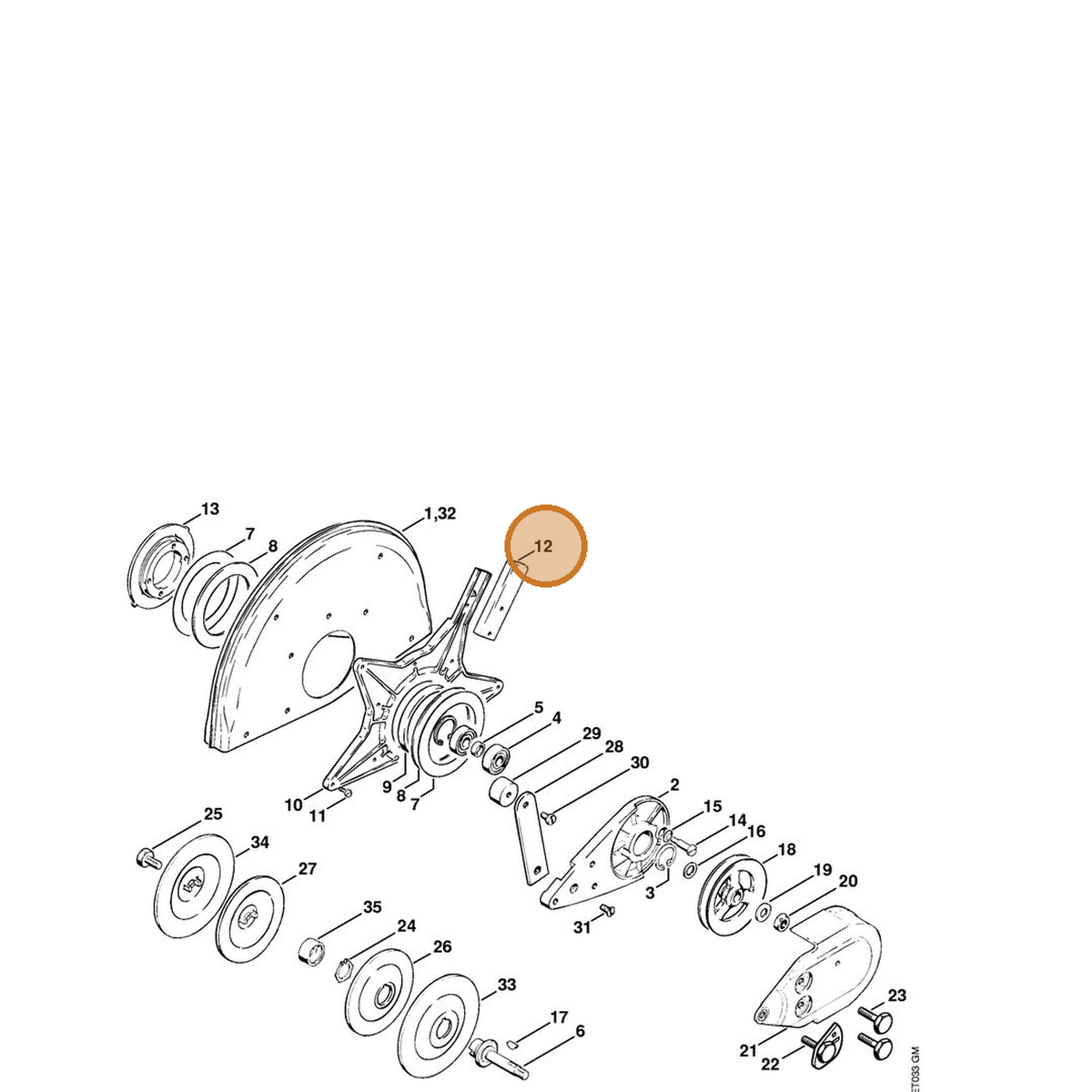 STIHL part 4201-706-2600 — IPL diagram snippet (6x zoom, amber highlight)