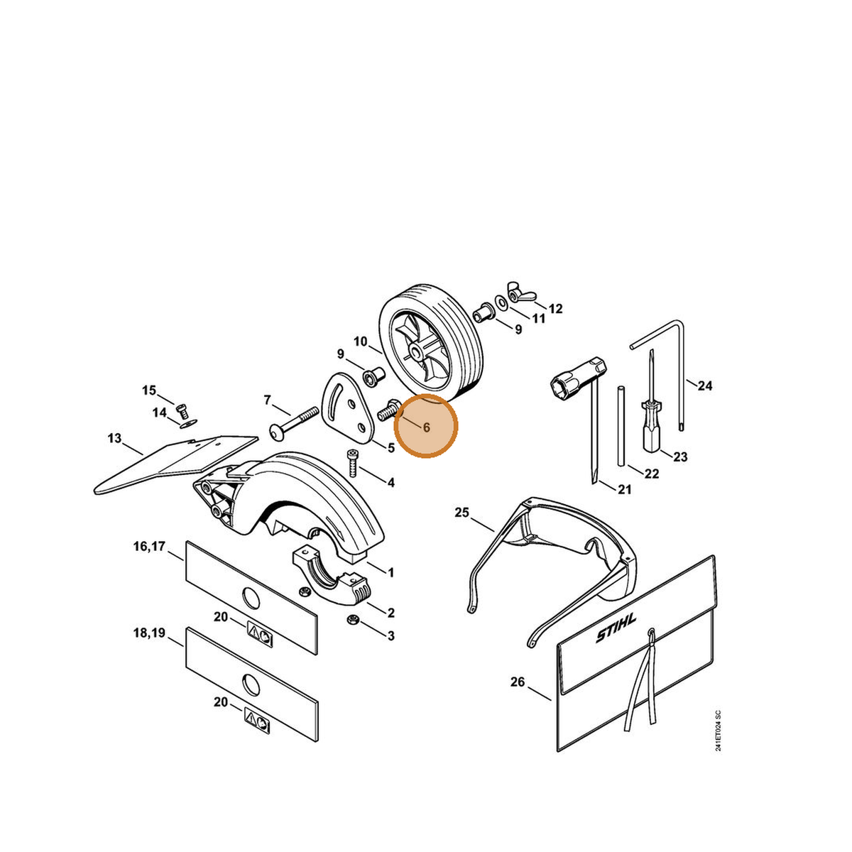 STIHL part 4201-708-8402 — IPL diagram snippet (6x zoom, amber highlight)