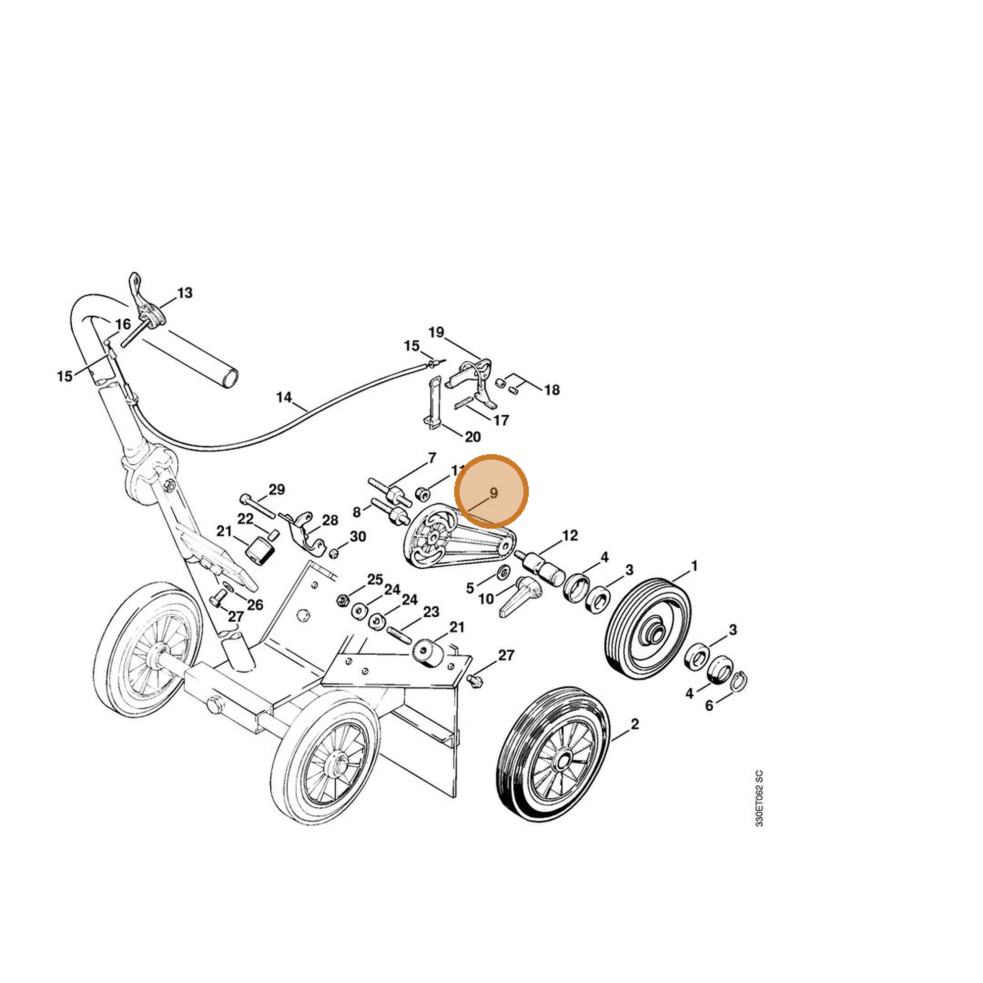 STIHL part 4201-711-0700 — IPL diagram snippet (6x zoom, amber highlight)