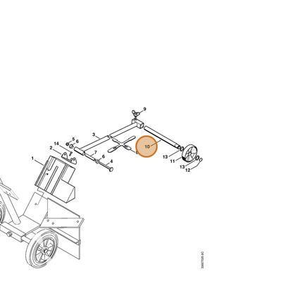 STIHL part 4201-711-0904 — IPL diagram snippet (6x zoom, amber highlight)