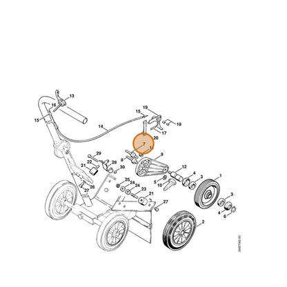 STIHL part 4201-711-8500 — IPL diagram snippet (6x zoom, amber highlight)